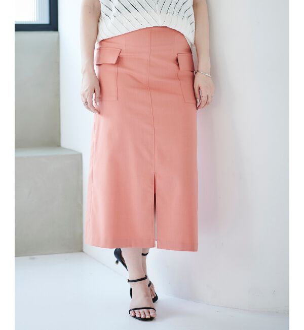 le.coeur blanc「《手洗い可能》ドライタッチカーゴポケットトラペーズスカート」|スカート|