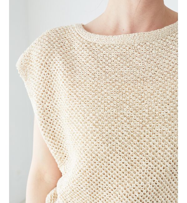  「《手洗い可能》スパンコールメッシュ2WAYニットベスト」|ベスト・ジレ|