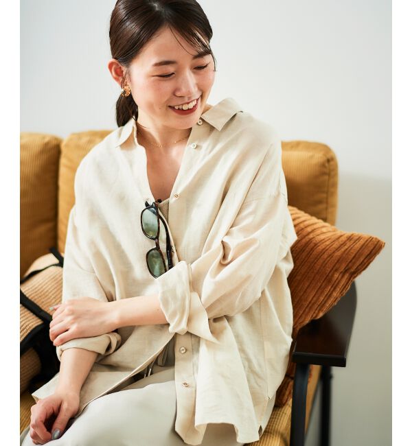  「《さらっとした着心地》コットン麻オーバーシャツ」|シャツ・ブラウス|