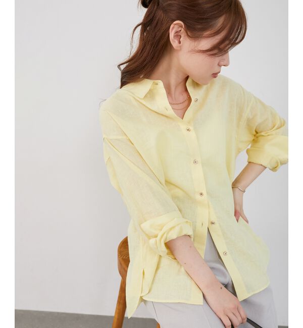  「《さらっとした着心地》コットン麻オーバーシャツ」|シャツ・ブラウス|