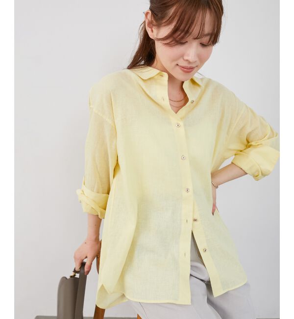  「《さらっとした着心地》コットン麻オーバーシャツ」|シャツ・ブラウス|