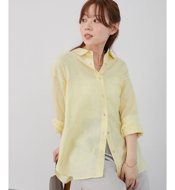  「《さらっとした着心地》コットン麻オーバーシャツ」|シャツ・ブラウス|
