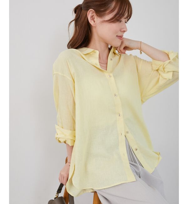  「《さらっとした着心地》コットン麻オーバーシャツ」|シャツ・ブラウス|