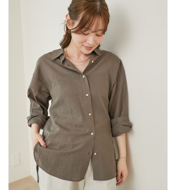  「《さらっとした着心地》コットン麻オーバーシャツ」|シャツ・ブラウス|