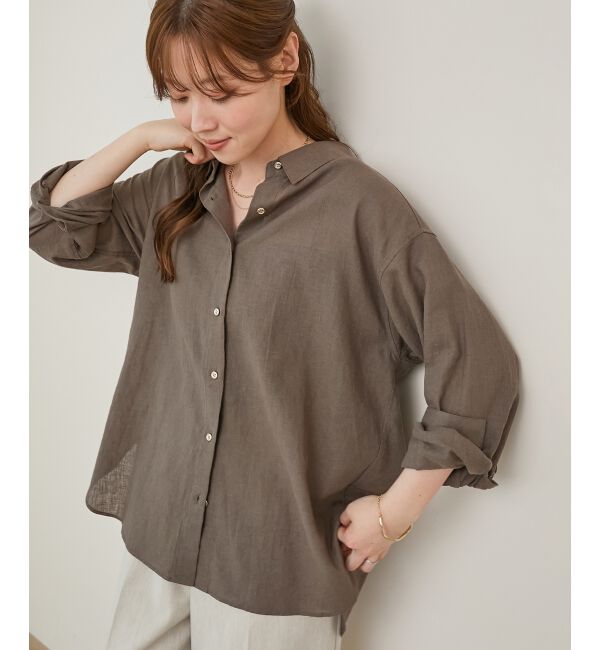  「《さらっとした着心地》コットン麻オーバーシャツ」|シャツ・ブラウス|
