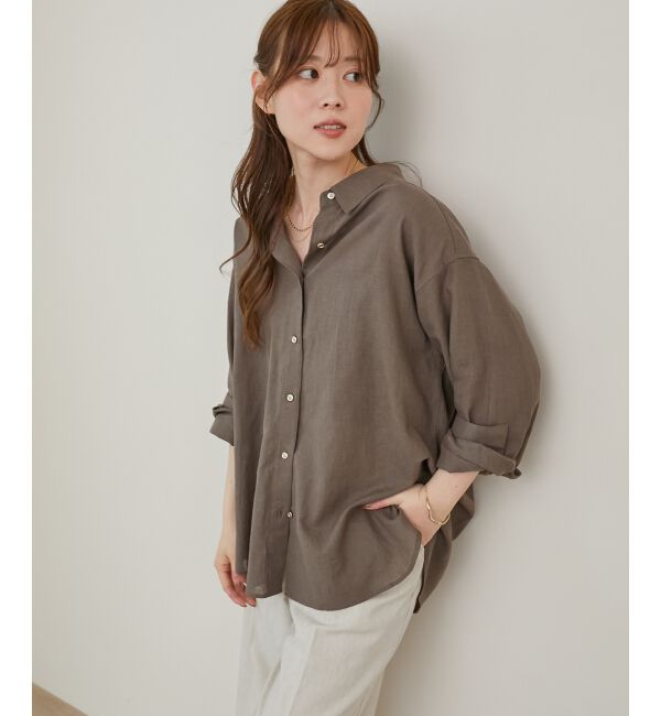  「《さらっとした着心地》コットン麻オーバーシャツ」|シャツ・ブラウス|
