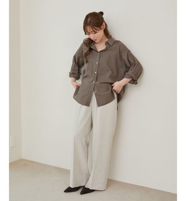  「《さらっとした着心地》コットン麻オーバーシャツ」|シャツ・ブラウス|