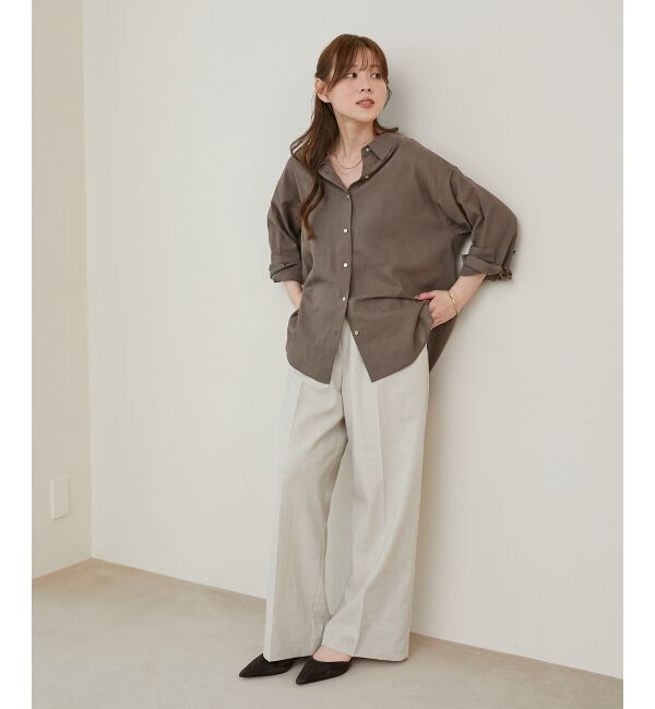  「《さらっとした着心地》コットン麻オーバーシャツ」|シャツ・ブラウス|