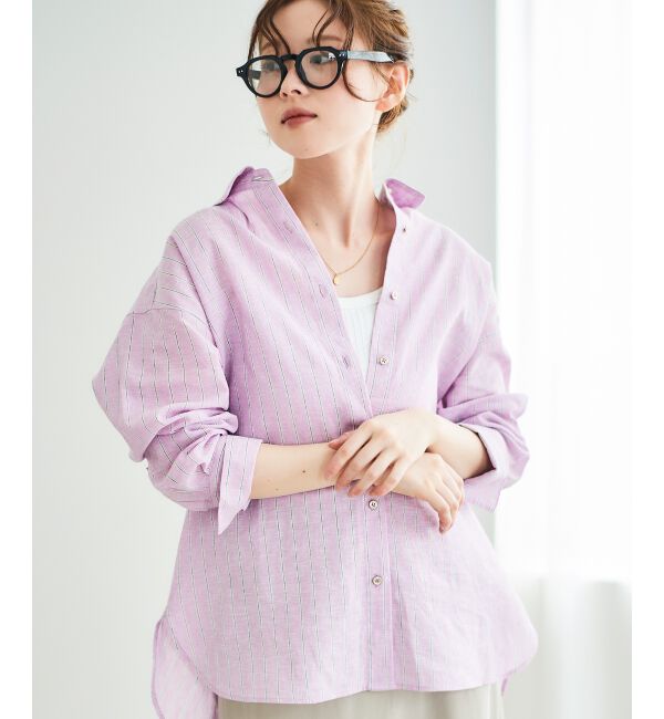  「《さらっとした着心地》コットン麻オーバーシャツ」|シャツ・ブラウス|