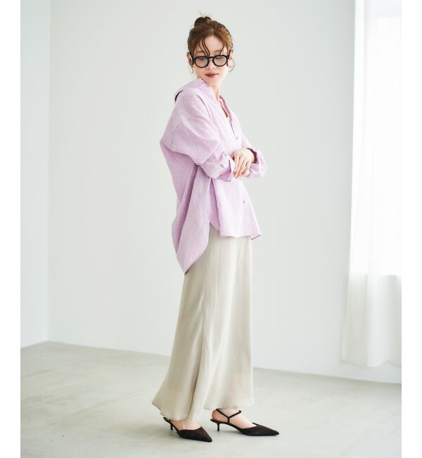  「《さらっとした着心地》コットン麻オーバーシャツ」|シャツ・ブラウス|