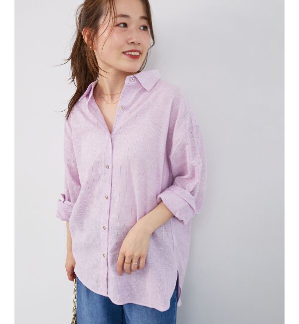  「《さらっとした着心地》コットン麻オーバーシャツ」|シャツ・ブラウス|