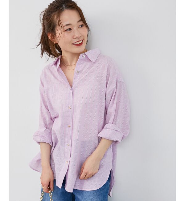  「《さらっとした着心地》コットン麻オーバーシャツ」|シャツ・ブラウス|
