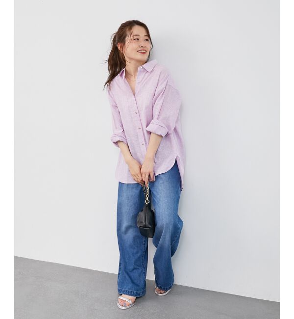  「《さらっとした着心地》コットン麻オーバーシャツ」|シャツ・ブラウス|