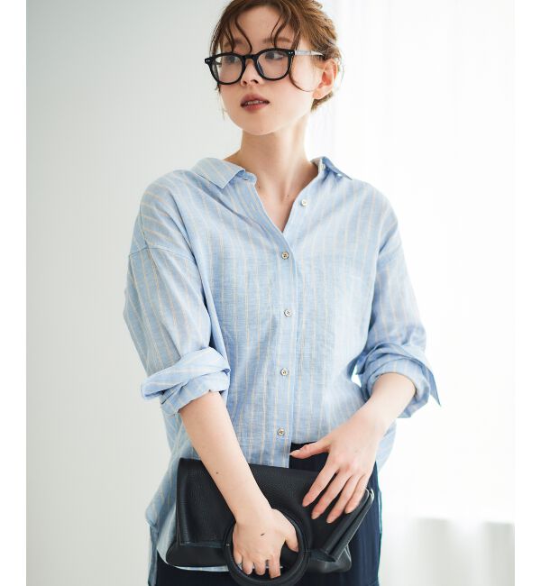  「《さらっとした着心地》コットン麻オーバーシャツ」|シャツ・ブラウス|