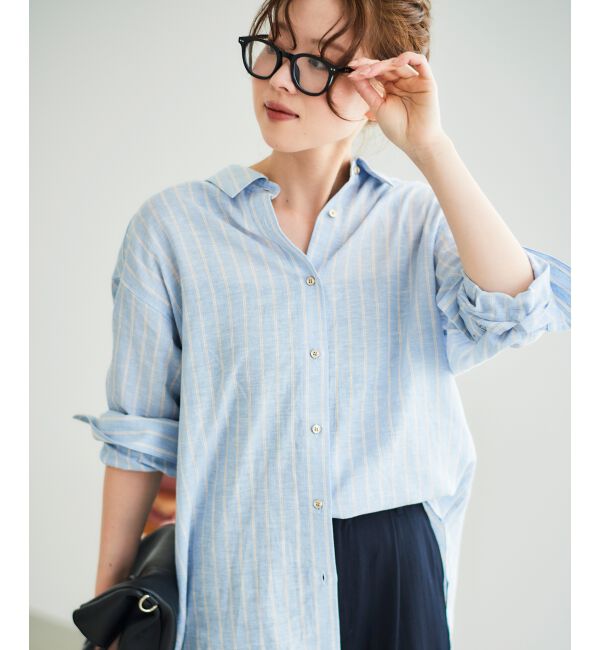  「《さらっとした着心地》コットン麻オーバーシャツ」|シャツ・ブラウス|