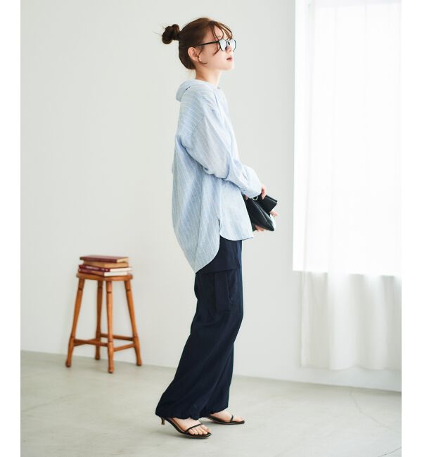  「《さらっとした着心地》コットン麻オーバーシャツ」|シャツ・ブラウス|