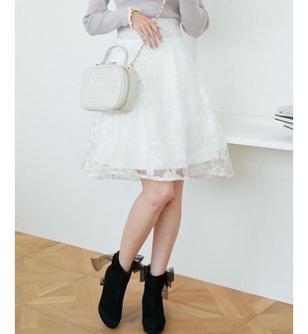 MAJESTICLEGON「バックレースアップフレアスカート」|フレア|オフ