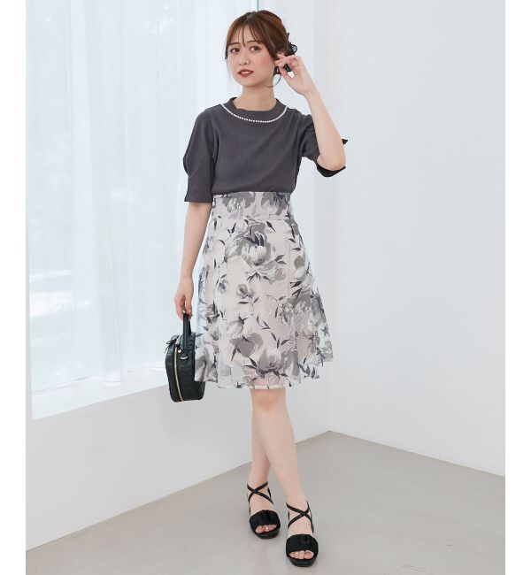 MAJESTICLEGON「バックレースアップフレアスカート」|フレア|