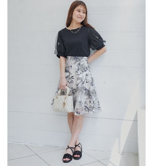 MAJESTICLEGON「バックレースアップフレアスカート」|フレア|