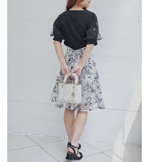 MAJESTICLEGON「バックレースアップフレアスカート」|フレア|