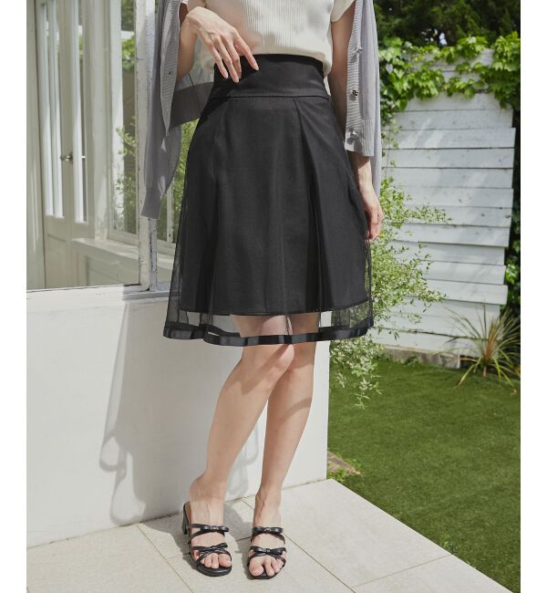MAJESTICLEGON「バックレースアップフレアスカート」|フレア|