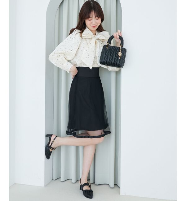 MAJESTICLEGON「バックレースアップフレアスカート」|フレア|