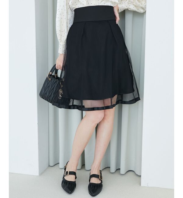 MAJESTICLEGON「バックレースアップフレアスカート」|フレア|
