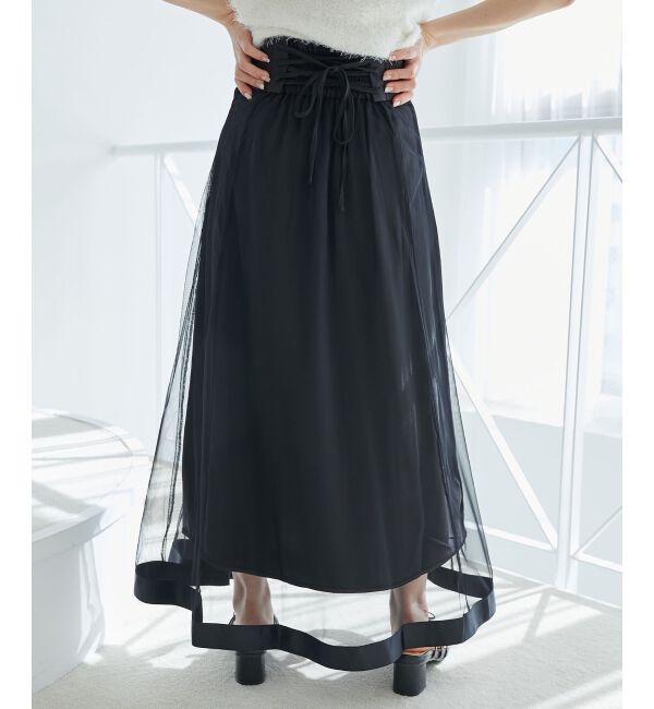 MAJESTICLEGON「バックレースアップフレアスカート」|フレア|