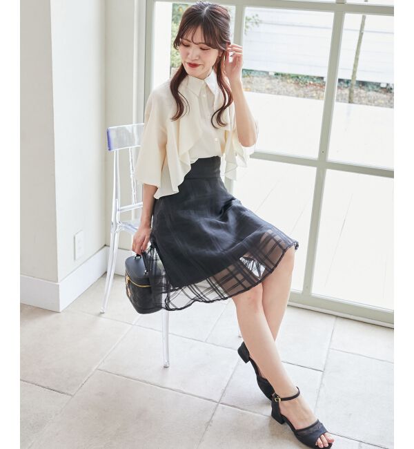 MAJESTICLEGON「バックレースアップフレアスカート」|フレア|