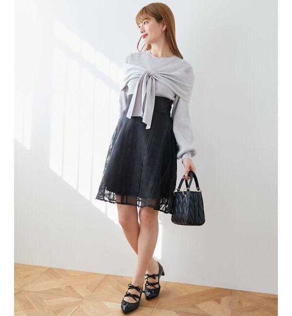 MAJESTICLEGON「バックレースアップフレアスカート」|フレア|