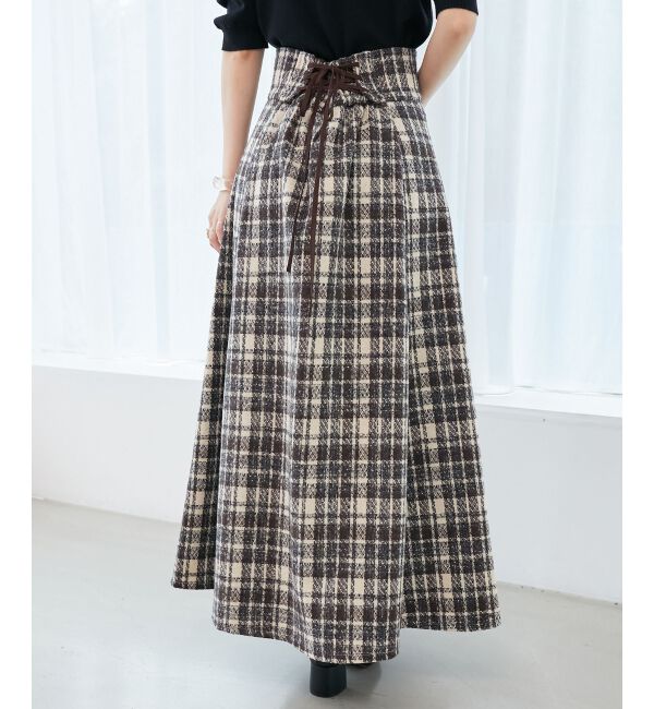 MAJESTICLEGON「バックレースアップフレアスカート」|フレア|