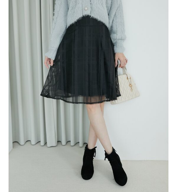 MAJESTICLEGON「バックレースアップフレアスカート」|フレア|