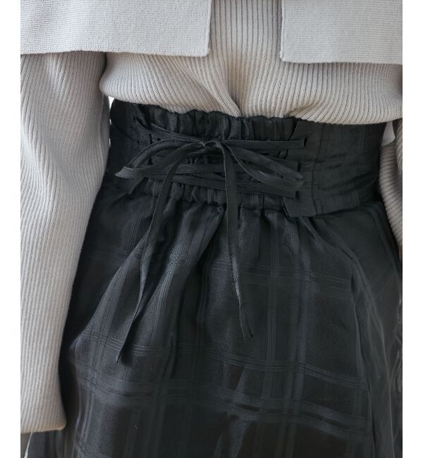 MAJESTICLEGON「バックレースアップフレアスカート」|フレア|