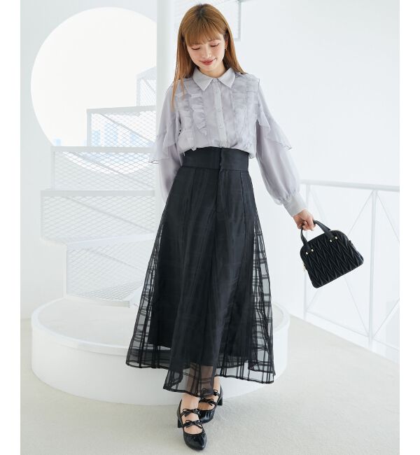 MAJESTICLEGON「バックレースアップフレアスカート」|フレア|