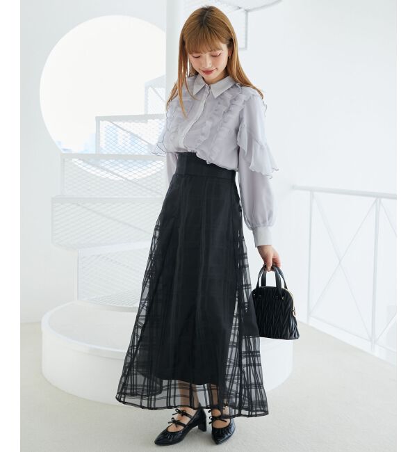 MAJESTICLEGON「バックレースアップフレアスカート」|フレア|