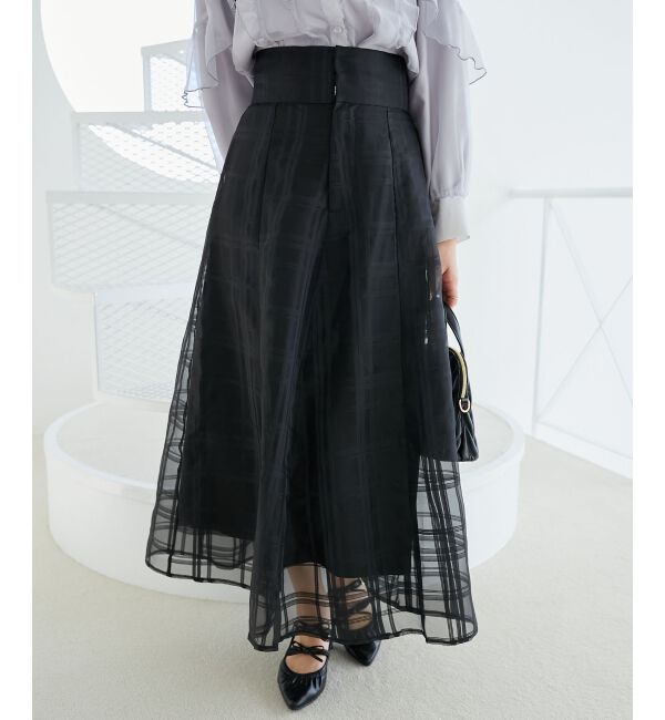 MAJESTICLEGON「バックレースアップフレアスカート」|フレア|