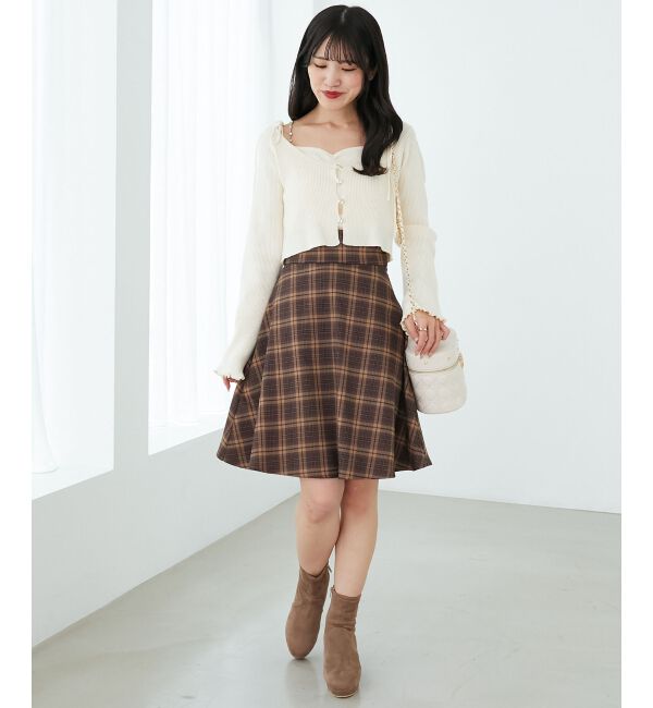 MAJESTICLEGON「バックレースアップフレアスカート」|フレア|