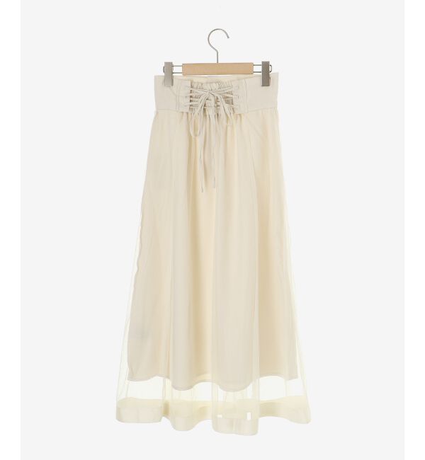 MAJESTICLEGON「バックレースアップフレアスカート」|フレア|
