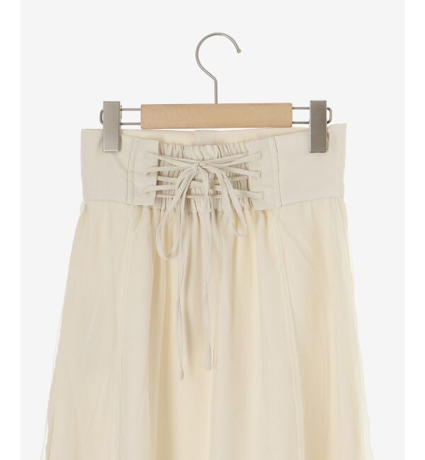 MAJESTICLEGON「バックレースアップフレアスカート」|フレア|