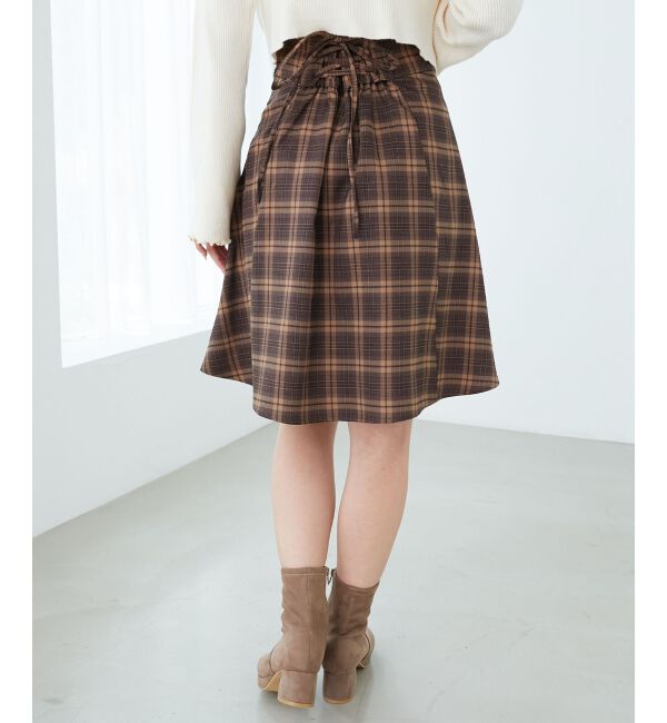 MAJESTICLEGON「バックレースアップフレアスカート」|フレア|