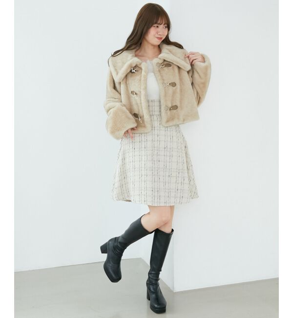 MAJESTICLEGON「バックレースアップフレアスカート」|フレア|