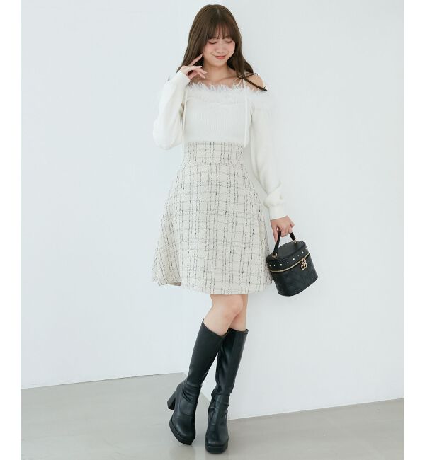 MAJESTICLEGON「バックレースアップフレアスカート」|フレア|