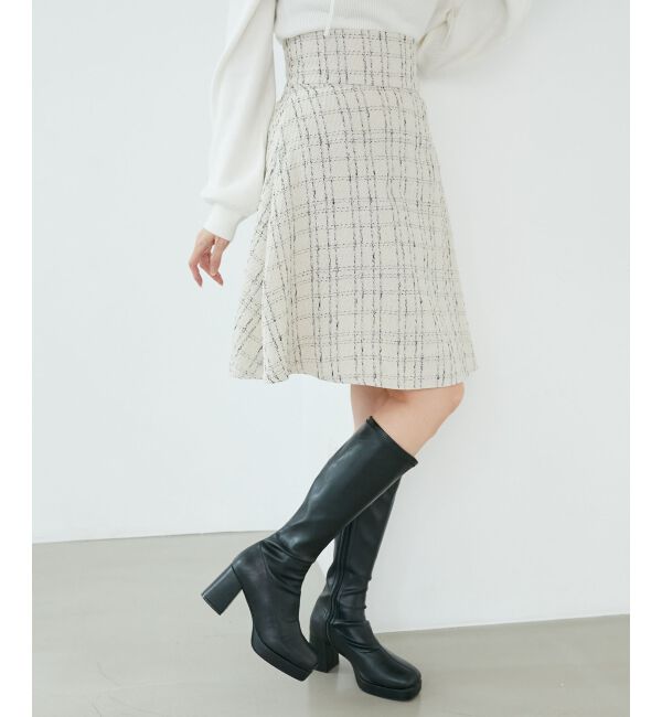 MAJESTICLEGON「バックレースアップフレアスカート」|フレア|