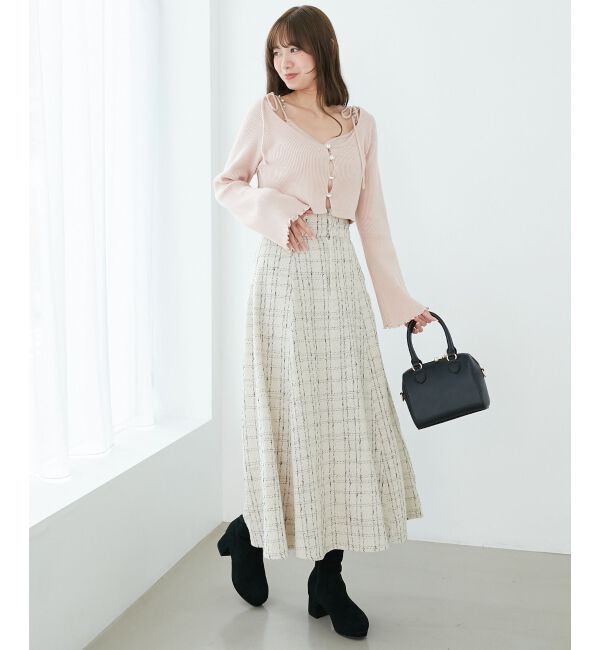 MAJESTICLEGON「バックレースアップフレアスカート」|フレア|
