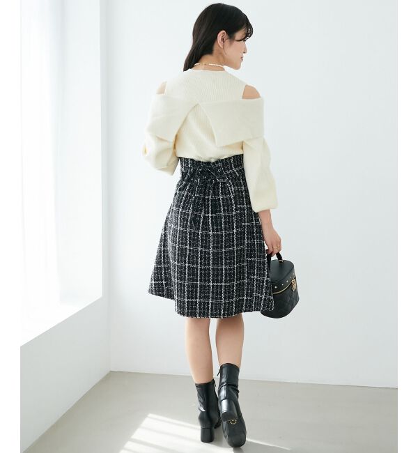 MAJESTICLEGON「バックレースアップフレアスカート」|フレア|