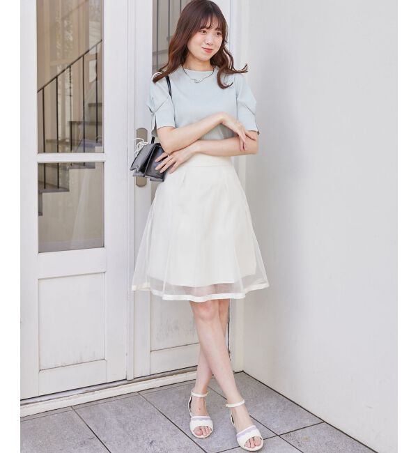 MAJESTICLEGON「バックレースアップフレアスカート」|フレア|