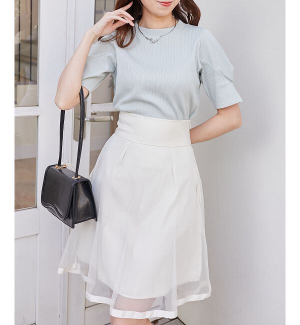 MAJESTICLEGON「バックレースアップフレアスカート」|フレア|