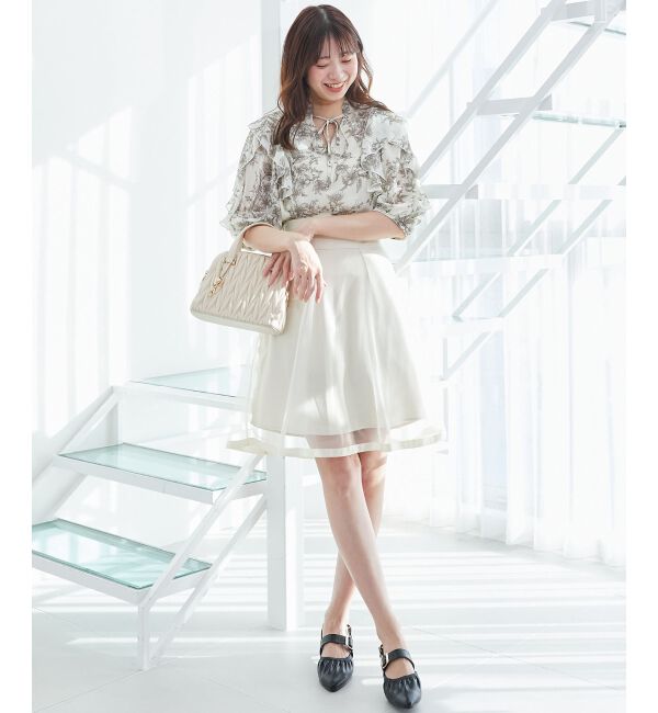 MAJESTICLEGON「バックレースアップフレアスカート」|フレア|