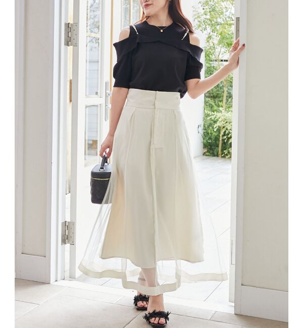 MAJESTICLEGON「バックレースアップフレアスカート」|フレア|