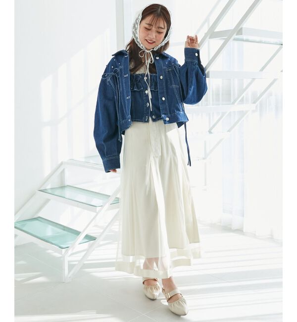 MAJESTICLEGON「バックレースアップフレアスカート」|フレア|